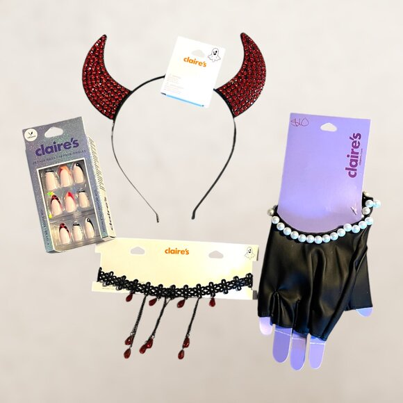 Claire's Other - Halloween Devilishly Sexy Accessories (Horns, Nails, Necklace & Gloves)